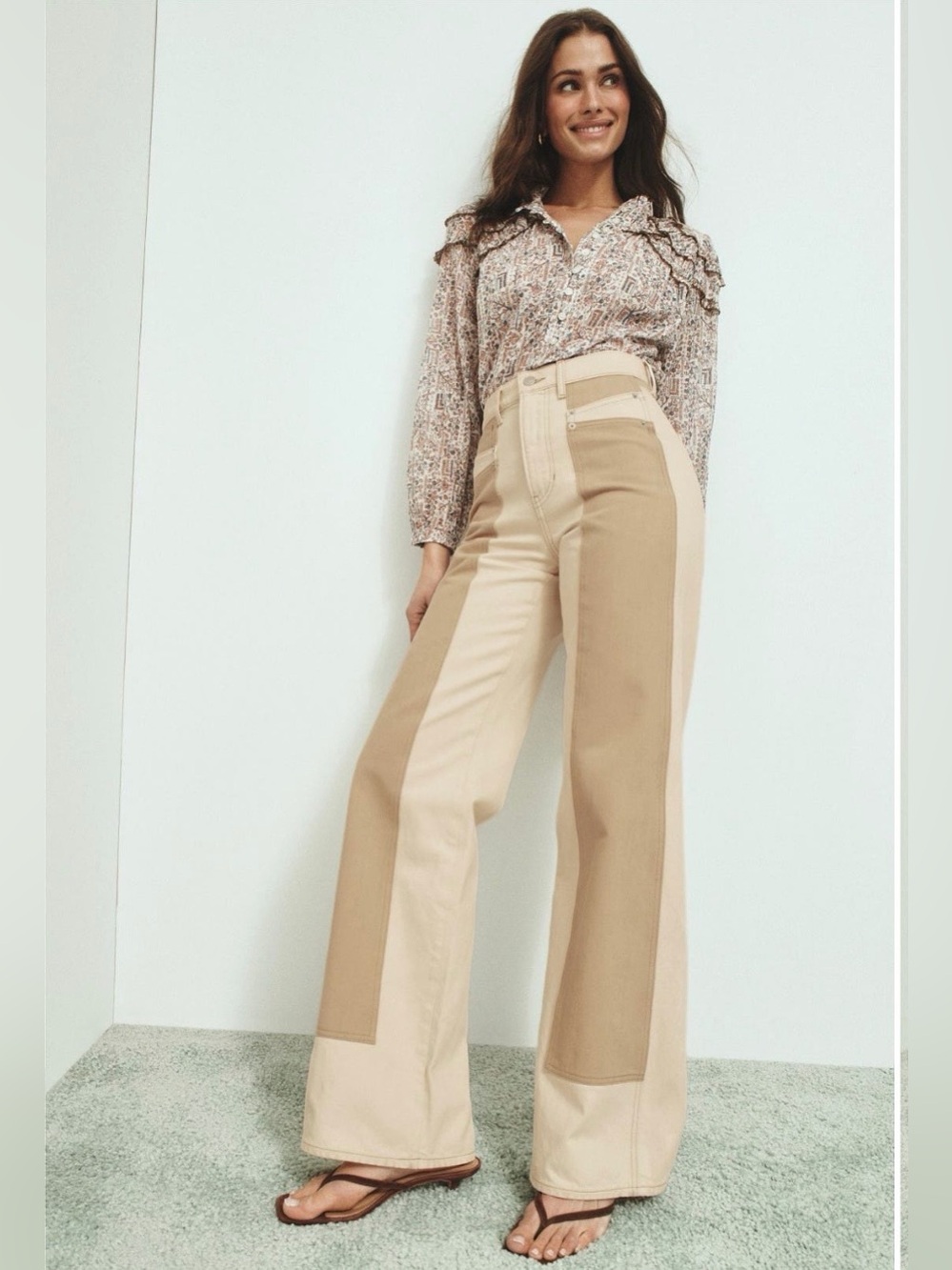 Veronica Beard~Taylor High Rise Wide Leg Paneled Jeans~Size 27~$598~